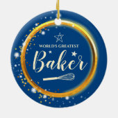 Werkt de beste bakkerij die met kerst bakken keramisch ornament (Achterkant)