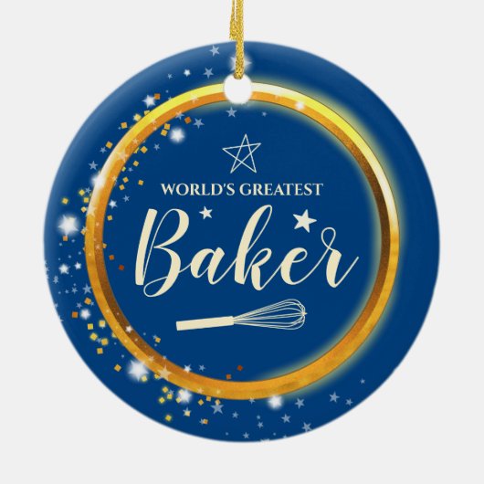 Werkt de beste bakkerij die met kerst bakken keramisch ornament (Achterkant)