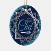 Werkt de beste chef-kok-kerstmis keramisch ornament (Rechts)