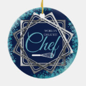 Werkt de beste chef-kok-kerstmis keramisch ornament (Achterkant)