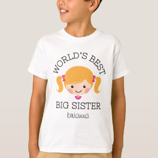 Werkt de beste grote zus blond haar gepersonalisee t-shirt