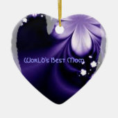 Werkt de beste paarse bloemenhartversiering keramisch ornament (Voorkant)