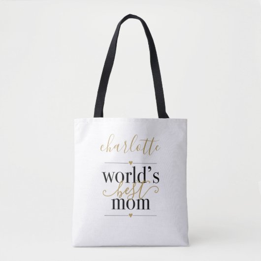 Werkt de beste persoonlijke zwarte en gouden mam tote bag (Voorkant)