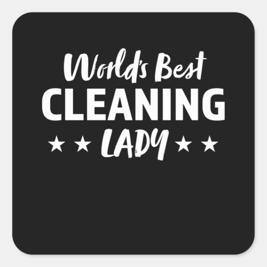 Werkt de beste schoonmaakster Lady Housekeeper Vierkante Sticker (Voorkant)