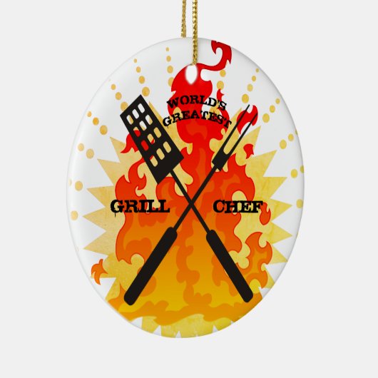Werkt de grootste grilkanaalridder kerstversiering keramisch ornament (Rechts)