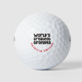 Werkt de grootste grootmabenaming Red Black Typogr Golfballen (Voorkant)