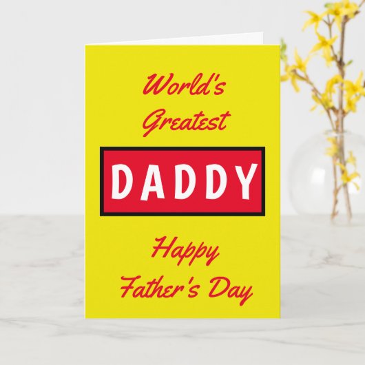 Werkt de grootste papa-tekst Rode Gele Dag Kaart (Gele Bloem)