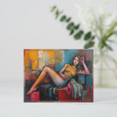 “Werkt deze” – Portret van Jasmine Briefkaart (Staand voorkant)