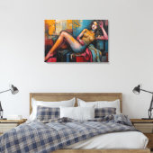 “Werkt deze” – Portret van Jasmine Canvas Afdruk (Insitu (Slaapkamer))