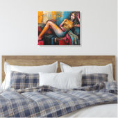 “Werkt deze?” – Portret van Jasmine Canvas Afdruk (Insitu (Slaapkamer))