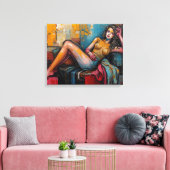 “Werkt deze?” – Portret van Jasmine Canvas Afdruk (Insitu (Woonkamer))