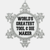 Werkt het grootste gereedschap en die Maker Tin Sneeuwvlok Ornament (Voorkant)