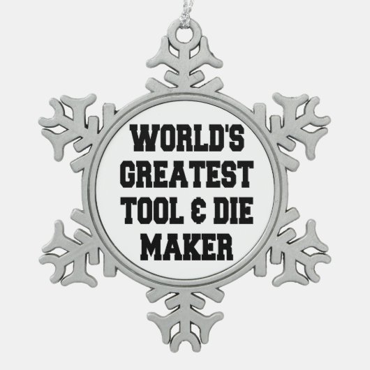 Werkt het grootste gereedschap en die Maker Tin Sneeuwvlok Ornament (Voorkant)