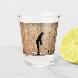 Werkt het grootste Golfer Silhouette op houten hek Shot Glas