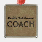 Werkt het meest Geweldige Coach Tan Aangepast Cade Metalen Ornament (Voorkant)