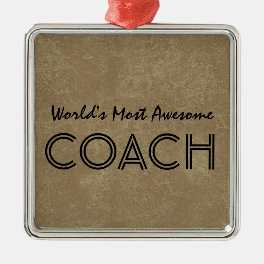 Werkt het meest Geweldige Coach Tan Aangepast Cade Metalen Ornament (Voorkant)