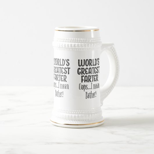 Werkt het verst boven de oep in Mean Father white Bierpul (Voorkant rechts)