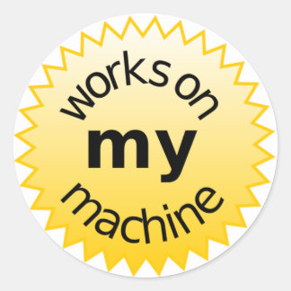Werkt op mijn machine ronde sticker