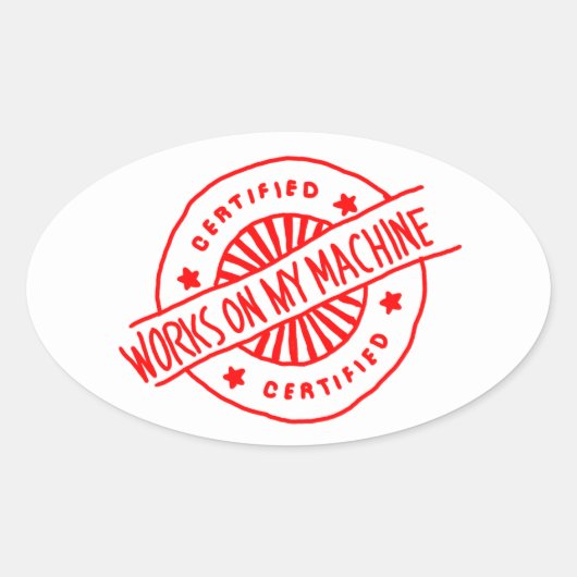 Werkt op mijn Machine sticker (Voorkant)