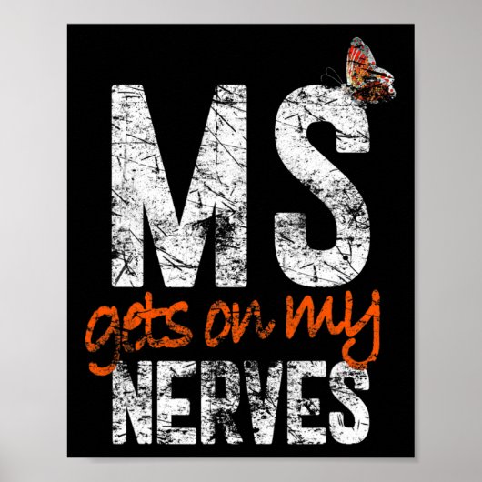 werkt op mijn zenuwen - multiple sclerose poster (Voorkant)