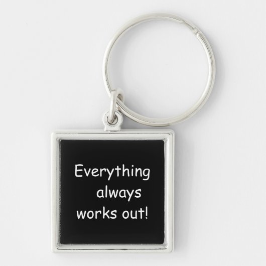 Werkt Premium Square Sleutelhanger uit (Voorkant)