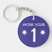 "WERKT UW 1" Numerieke Sleutelhanger (kleur kiezen (Voorkant)