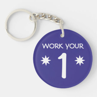 "WERKT UW 1" Numerieke Sleutelhanger (kleur kiezen