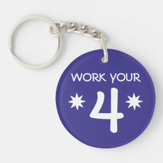 "WERKT UW 4" Numerieke Sleutelhanger (kleur kiezen