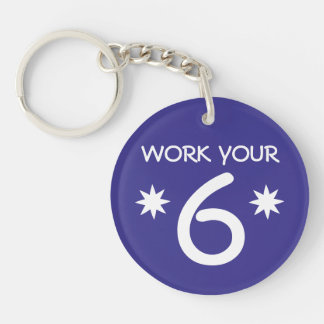 "WERKT UW 6" Numerieke Sleutelhanger (kleur kiezen