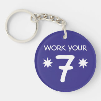 "WERKT UW 7" Numerieke Sleutelhanger (kleur kiezen