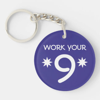 "WERKT UW 9" Numerieke Sleutelhanger (kleur kiezen