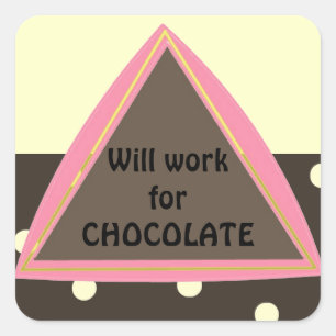 Werkt voor chocolade vierkante sticker