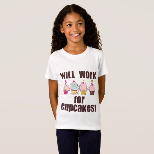 Werkt voor Cupcakes Kinder T-Shirt (Voorkant volledig)
