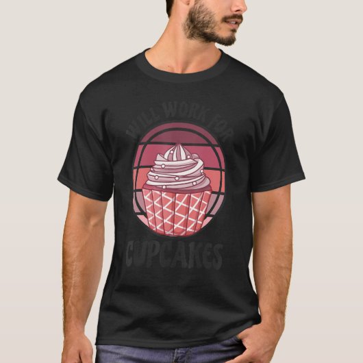 Werkt voor cupcakes Retro 1 T-shirt (Voorkant)