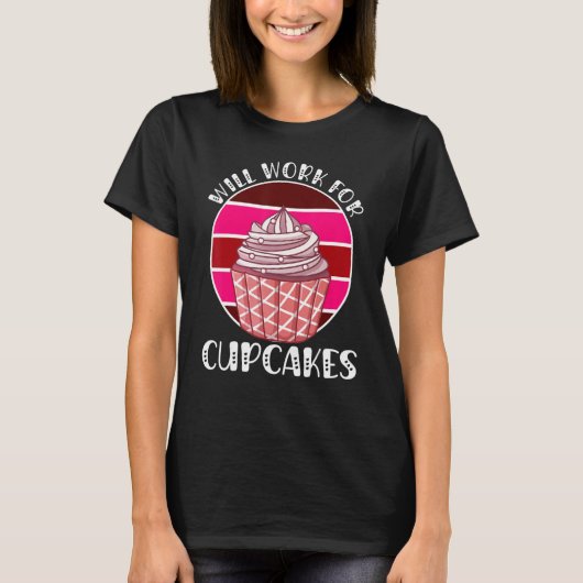Werkt voor cupcakes Retro 3 T-shirt (Voorkant)