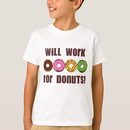 Werkt voor Donuts Kinder T-Shirt (Voorkant)