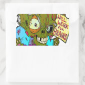 Werkt voor hersenen rechthoekige sticker (Tas)