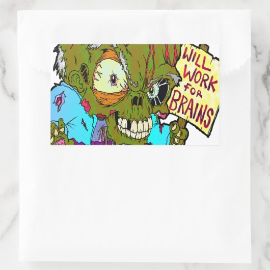 Werkt voor hersenen rechthoekige sticker (Tas)