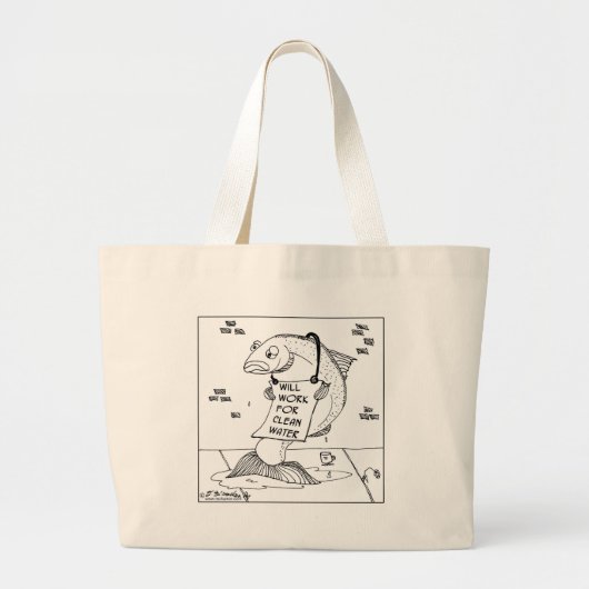 Werkt voor schoon water grote tote bag (Voorkant)