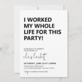 Werkte mijn hele leven pensioenfeest uitnodiging (Voorkant)
