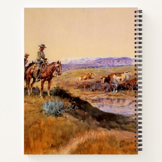"Werkte over" Westerne kunst van Charles M Russell Notitieboek (Achterkant)