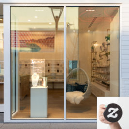 Werktijden met Logo Window Cling Raamsticker