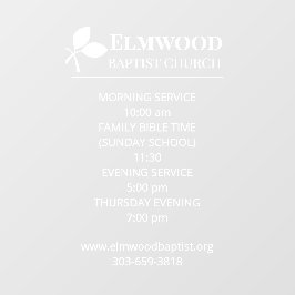 Werktijden met Logo Window Cling Raamsticker