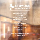 Werktijden met Logo Window Cling Raamsticker (Vel 2)