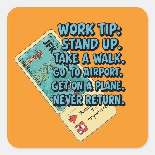 Werktip Vierkante Sticker (Voorkant)