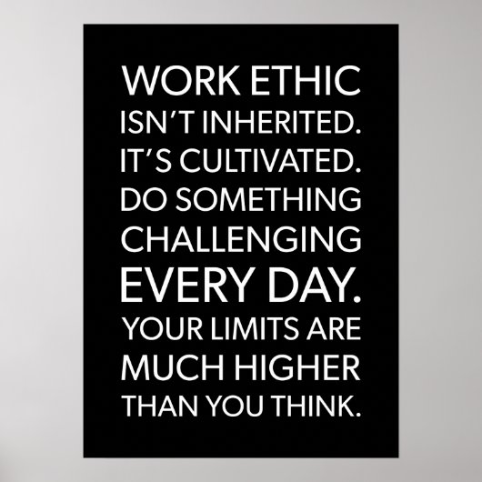 Werktrouwe, hard werken - Motivatie spiraal Poster (Voorkant)