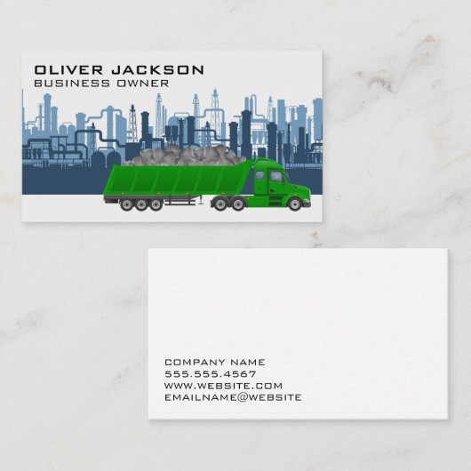 Werktruck die materiaal vervoert | Industriële geb Visitekaartje (Voorkant / Achterkant)