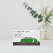 Werktruck die steen en materiaal vervoert visitekaartje (Staand voorkant)