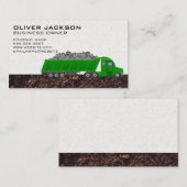 Werktruck die steen en materiaal vervoert visitekaartje (Voorkant / Achterkant)