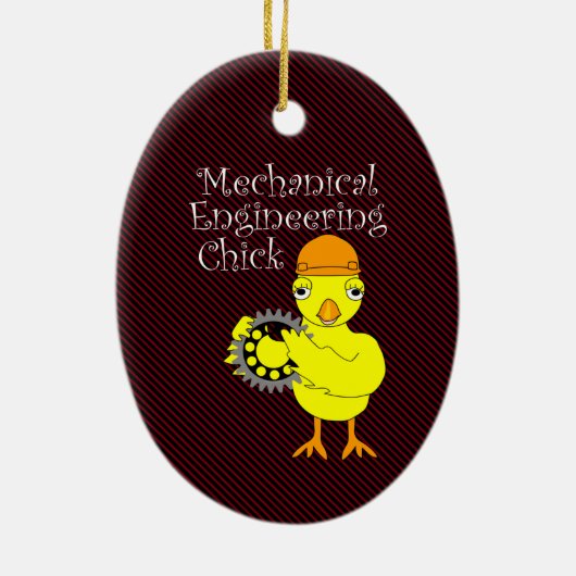 Werktuigbouwkunde Chick Gear Keramisch Ornament (Achterkant)